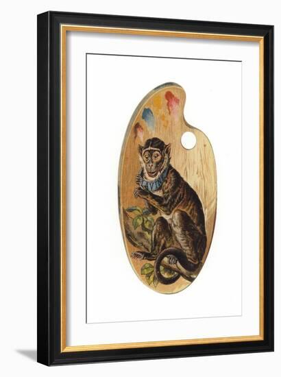 Monkey on Paint Palette-null-Framed Giclee Print