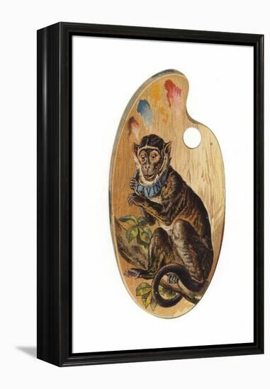 Monkey on Paint Palette-null-Framed Premier Image Canvas