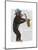Monkey Playing Saxophone-Fab Funky-Mounted Art Print