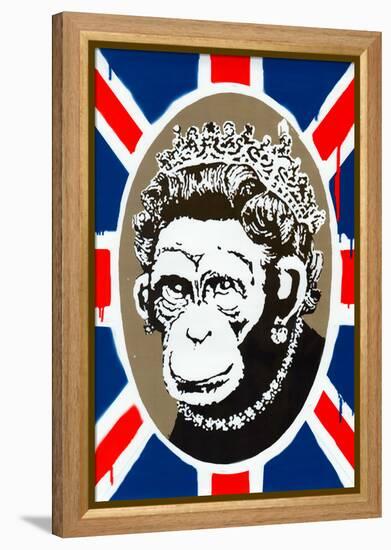 Monkey Queen Union Jack Graffiti-null-Framed Stretched Canvas