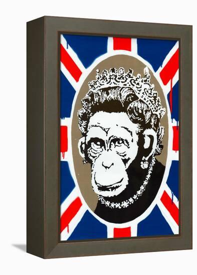 Monkey Queen Union Jack Graffiti-null-Framed Stretched Canvas