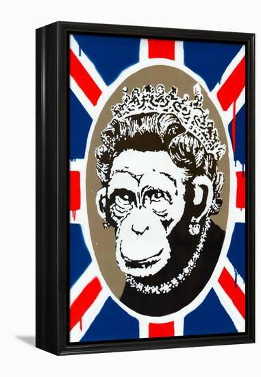 Monkey Queen Union Jack Graffiti-null-Framed Stretched Canvas