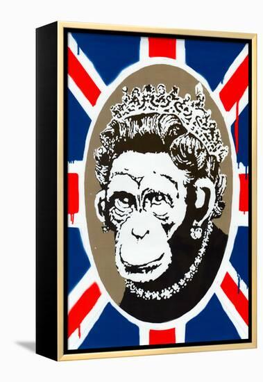 Monkey Queen Union Jack Graffiti-null-Framed Stretched Canvas