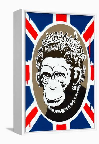 Monkey Queen Union Jack Graffiti-null-Framed Stretched Canvas