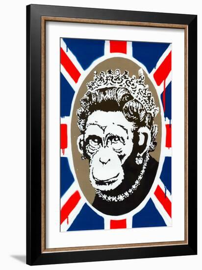 Monkey Queen Union Jack Graffiti-null-Framed Art Print