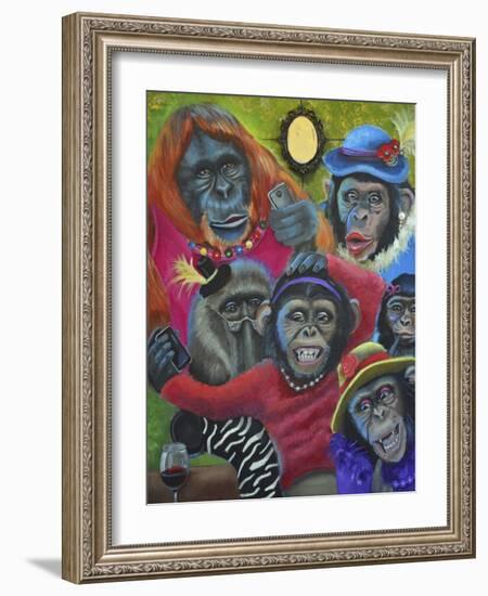 Monkey Selfies-Sue Clyne-Framed Giclee Print