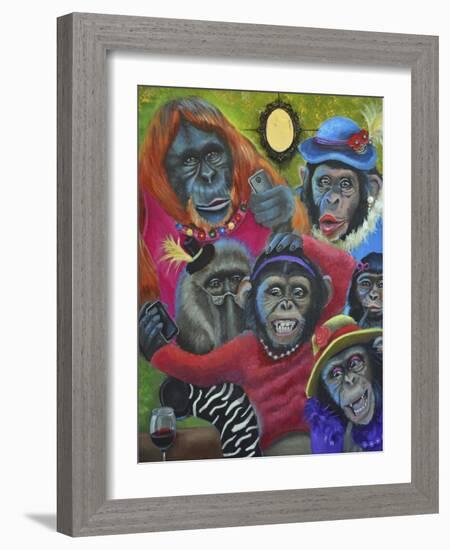 Monkey Selfies-Sue Clyne-Framed Giclee Print