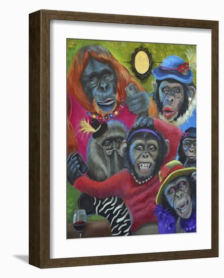 Monkey Selfies-Sue Clyne-Framed Giclee Print