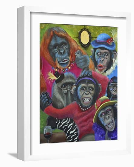 Monkey Selfies-Sue Clyne-Framed Giclee Print