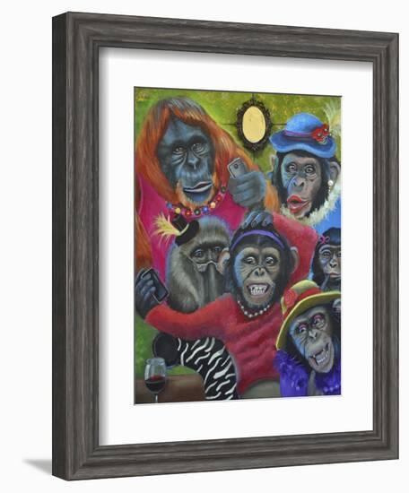 Monkey Selfies-Sue Clyne-Framed Giclee Print