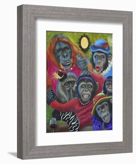 Monkey Selfies-Sue Clyne-Framed Giclee Print