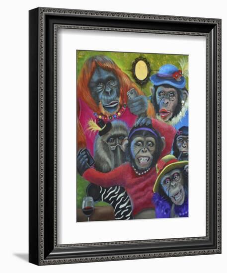 Monkey Selfies-Sue Clyne-Framed Giclee Print