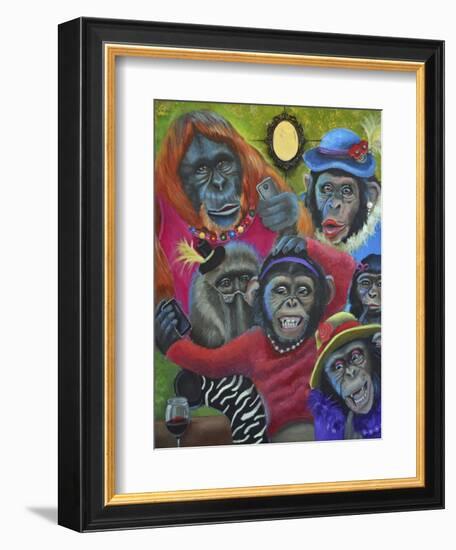 Monkey Selfies-Sue Clyne-Framed Giclee Print