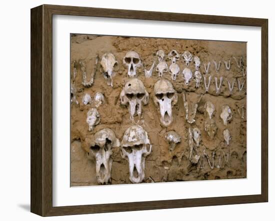 Monkey Skulls Embedded in Mud Wall to Protect Against Evil Spirits, Dogon Village of Telle, Africa-Jane Sweeney-Framed Photographic Print