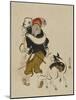 (Monkey Trainer and Dog), Mid to Late 19th Century-Shibata Zeshin-Mounted Giclee Print