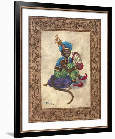 Monkey with Concertina-Janet Kruskamp-Framed Art Print