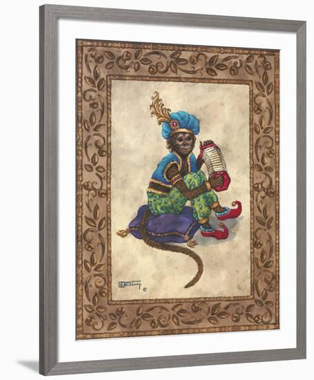 Monkey with Concertina-Janet Kruskamp-Framed Art Print