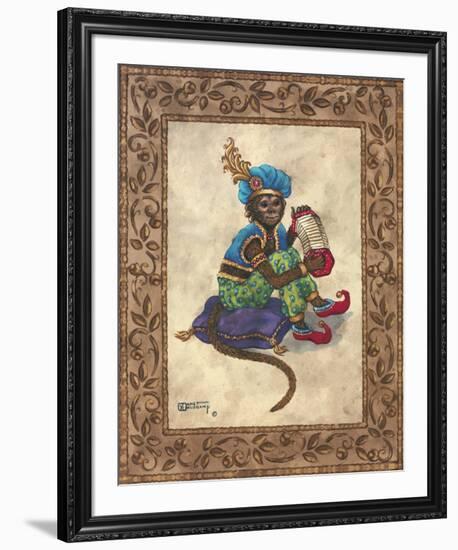 Monkey with Concertina-Janet Kruskamp-Framed Art Print