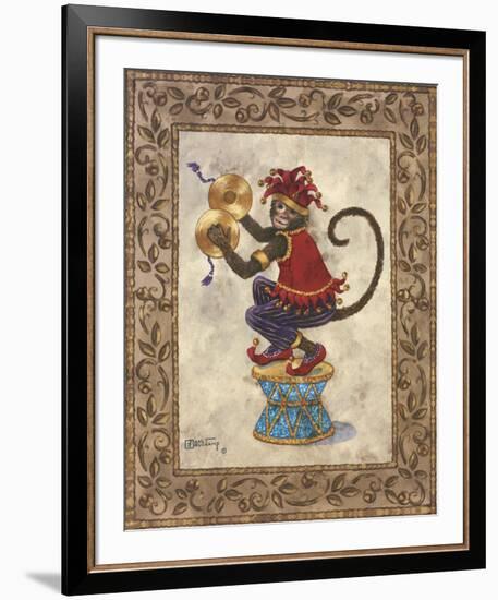 Monkey with Cymbals-Janet Kruskamp-Framed Art Print