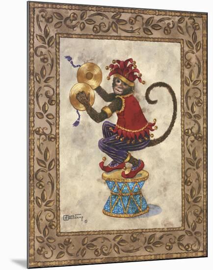 Monkey with Cymbals-Janet Kruskamp-Mounted Art Print