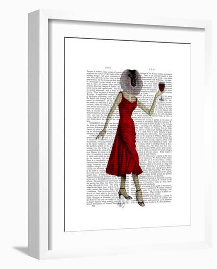 Monkey with Wine-Fab Funky-Framed Premium Giclee Print