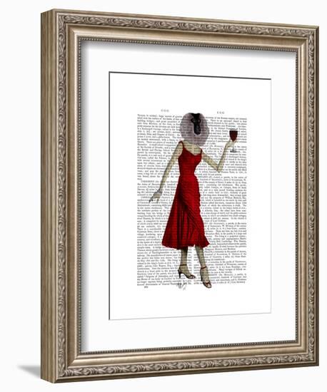 Monkey with Wine-Fab Funky-Framed Art Print