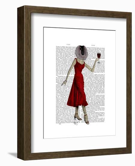 Monkey with Wine-Fab Funky-Framed Art Print