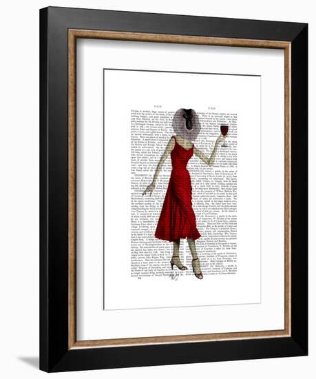 Monkey with Wine-Fab Funky-Framed Art Print