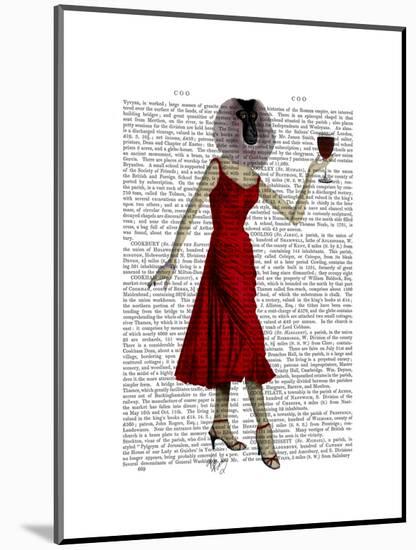 Monkey with Wine-Fab Funky-Mounted Art Print