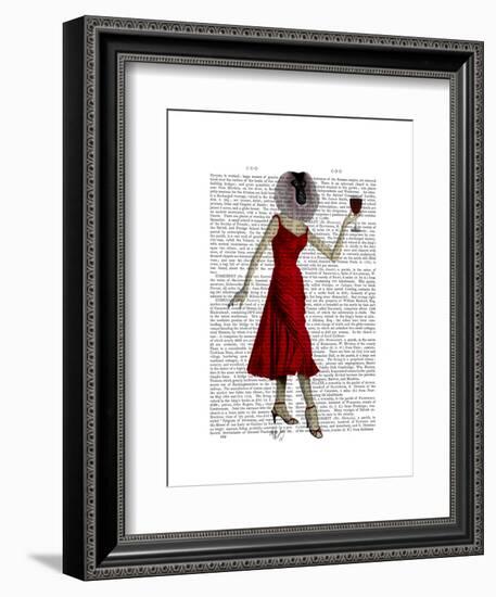 Monkey with Wine-Fab Funky-Framed Art Print