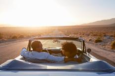 Group of Friends on Road Trip Driving Classic Convertible Car-monkeybusinessimages-Photographic Print