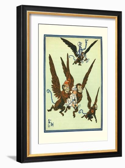 Monkeys Flew Away with Dorothy-William W. Denslow-Framed Art Print