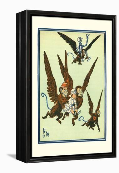 Monkeys Flew Away with Dorothy-William W. Denslow-Framed Stretched Canvas