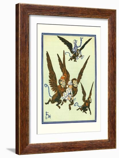 Monkeys Flew Away with Dorothy-William W. Denslow-Framed Art Print