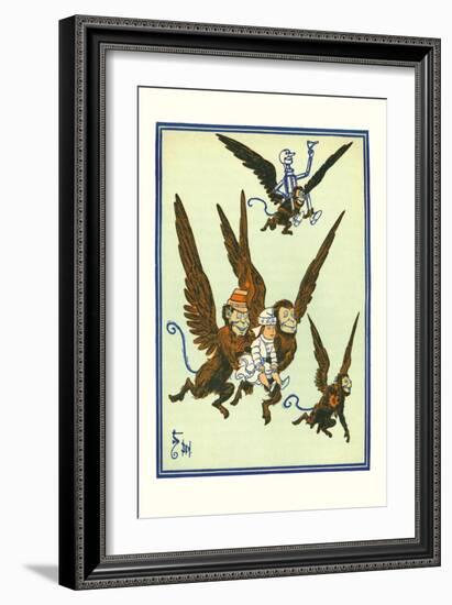 Monkeys Flew Away with Dorothy-William W. Denslow-Framed Art Print