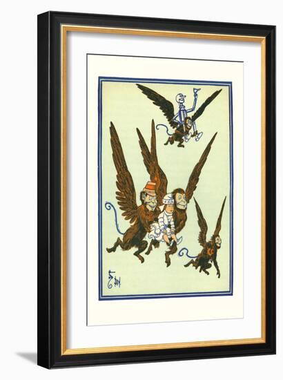 Monkeys Flew Away with Dorothy-William W. Denslow-Framed Art Print