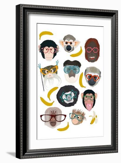 Monkeys in Glasses-Hanna Melin-Framed Art Print