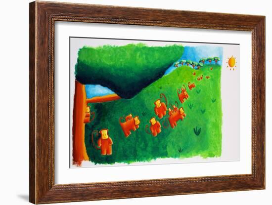 Monkeys Leaving Tree, 2002-Julie Nicholls-Framed Giclee Print