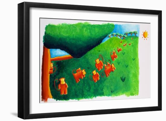 Monkeys Leaving Tree, 2002-Julie Nicholls-Framed Giclee Print