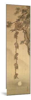 Monkeys Reaching for the Moon, Edo Period (1603-1867)-null-Mounted Giclee Print