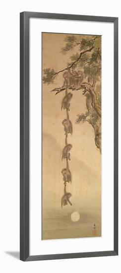 Monkeys Reaching for the Moon, Edo Period (1603-1867)-null-Framed Giclee Print