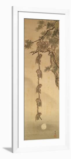 Monkeys Reaching for the Moon, Edo Period (1603-1867)-null-Framed Giclee Print