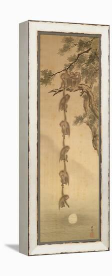 Monkeys Reaching for the Moon, Edo Period (1603-1867)-null-Framed Premier Image Canvas