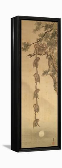 Monkeys Reaching for the Moon, Edo Period (1603-1867)-null-Framed Premier Image Canvas