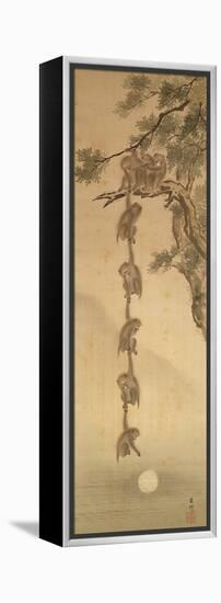 Monkeys Reaching for the Moon, Edo Period (1603-1867)-null-Framed Premier Image Canvas