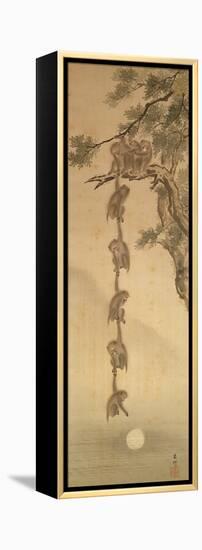 Monkeys Reaching for the Moon, Edo Period (1603-1867)-null-Framed Premier Image Canvas