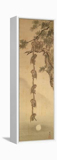 Monkeys Reaching for the Moon, Edo Period (1603-1867)-null-Framed Premier Image Canvas