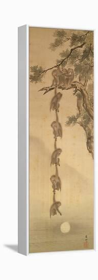 Monkeys Reaching for the Moon, Edo Period (1603-1867)-null-Framed Premier Image Canvas