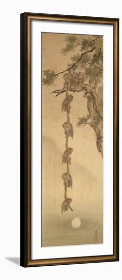 Monkeys Reaching for the Moon, Edo Period (1603-1867)-null-Framed Giclee Print