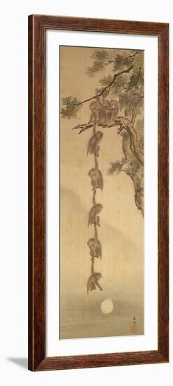 Monkeys Reaching for the Moon, Edo Period (1603-1867)-null-Framed Giclee Print